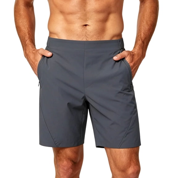 Aimik Men's Running Shorts 4-Way Stretch Fabric Side Slant Pockets Moisture-Wicking Summer Shorts for Gym Sports
