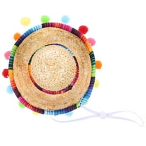 FRCOLOR Mexican Sombrero Party Hat with Adjustable Chin Strap for Carnival Fun and Mexican Theme Decor Multi