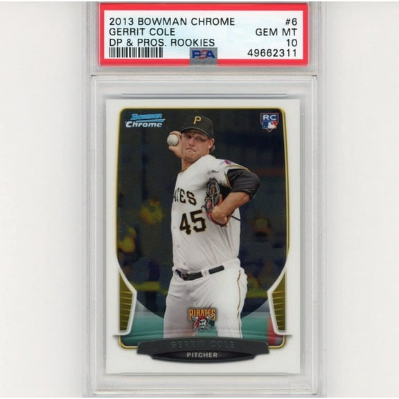 Graded 2013 Bowman Draft Picks  Prospects Chrome Gerrit Cole #6 Rookie RC Baseball Card PSA 10 Gem Mint