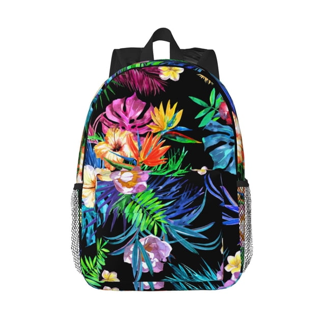 Disketp Colorful Flowers Mochila Escolar de 15 Pulgadas, Mochila Ligera para Estudiantes, Viajes y Trabajo, Cómoda y Resistente para el Uso Diario