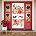 thumbnail image 5 of Floral Theme Welcome Banner Watercolor Design Party Display Pink Orange Green Leaves Event Backdrop for Welcome Party Wedding Reception Family Gathering, 5 of 9