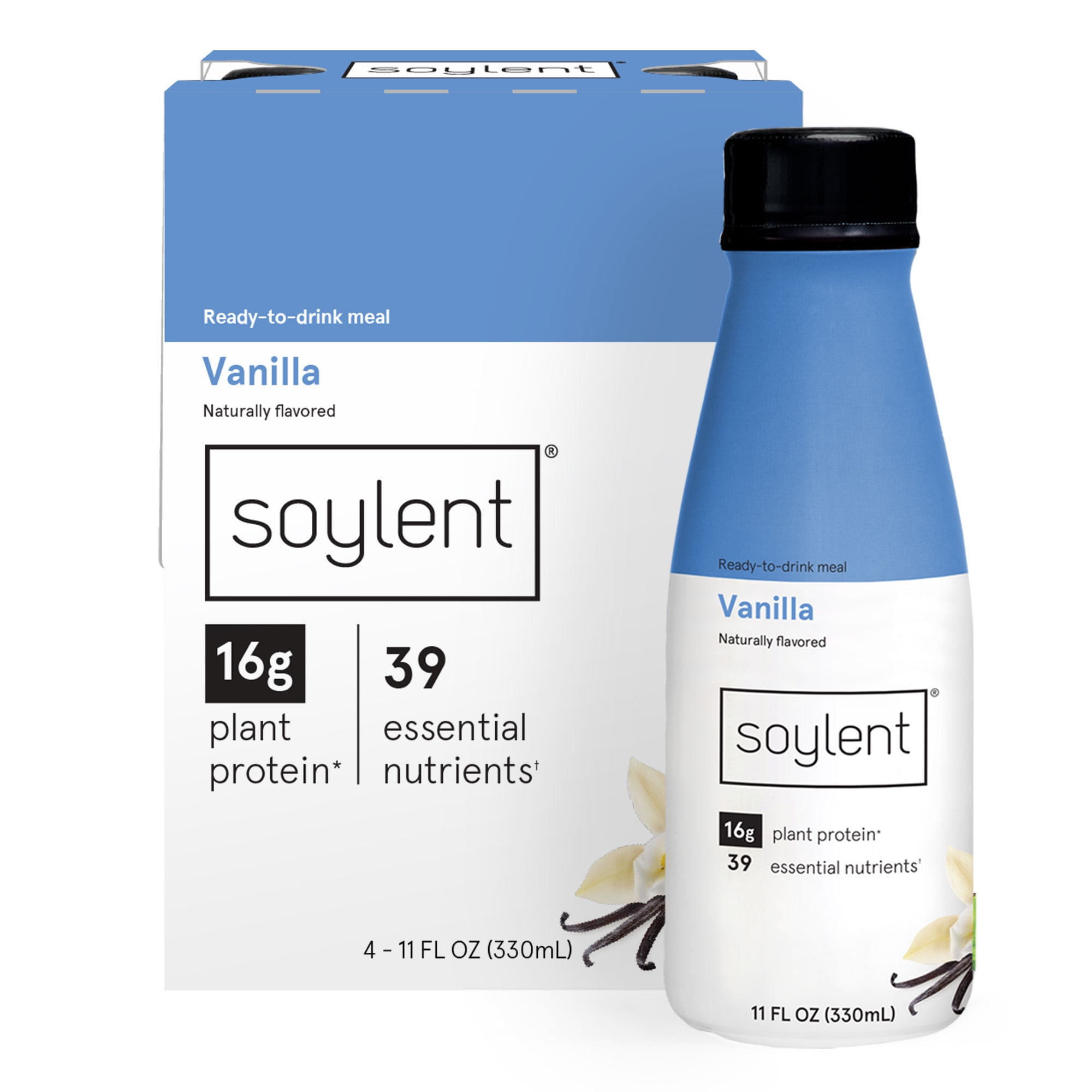 Soylent Vanilla Plant Protein Meal Replacement Shake, 11 fl oz, 4ct
