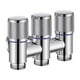 thumbnail image 2 of Válvula de cierre angular de 1/2 pulgada de acero inoxidable para control de flujo de agua de baño, 1 entrada y 3 salidas Plata, 2 of 9