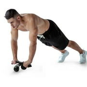 PRCTZ Deluxe Ab Wheel with Rotating Handle, Dual Wheel Abdominal Trainer - Available in White & Black