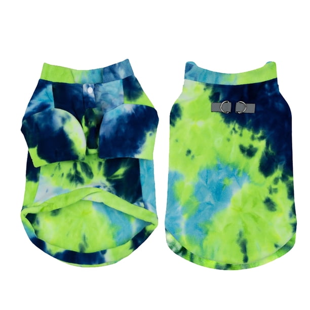 Jersey De Lana Para Perro Con Estampado Tie Dye. Sudadera. Chaqueta Reflectante Para Cachorro. Abrigo De Invierno Con Correa Con Anilla En D. Chaleco De Lana Suave Con Cuello Alto Para Mascotas. Rop