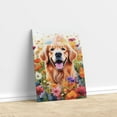 thumbnail image 3 of Welcome Spring Summer Golden Retriever Portrait Flower Blue Sky Vertical Matte Canvas Poster Goldens Dog Lover Gifts Idea Wall Art Home Decor - 12001, 3 of 5