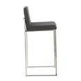 thumbnail image 5 of Fuji High Back Bar Stool Set of 3 Steel, Bar Chairs Set of 3, Stainless Steel Bar Stools, Bar Stools Set of 3 with Backs (Charcoal Fabric), 5 of 6