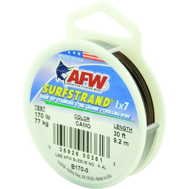 AFW B1700 Surfstrand Bare 1x7 Stainless Steel Leader Wire 170 lb