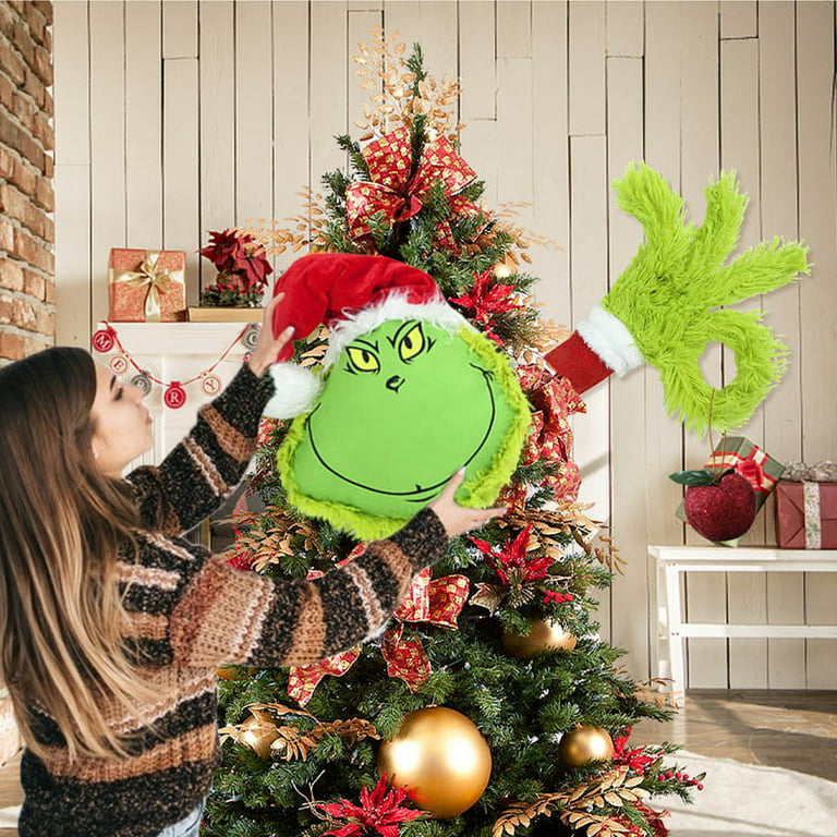 Grinch Decor for Christmas Tree,Grinch Topper Christmas Xmas Tree Decoration