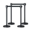 Yaheetech 4 Pack Retractable Belt Stanchion Set for Queuing Lines, Baking Varnished Stanchion Nylon Rope Stanchion Safety Stanchion