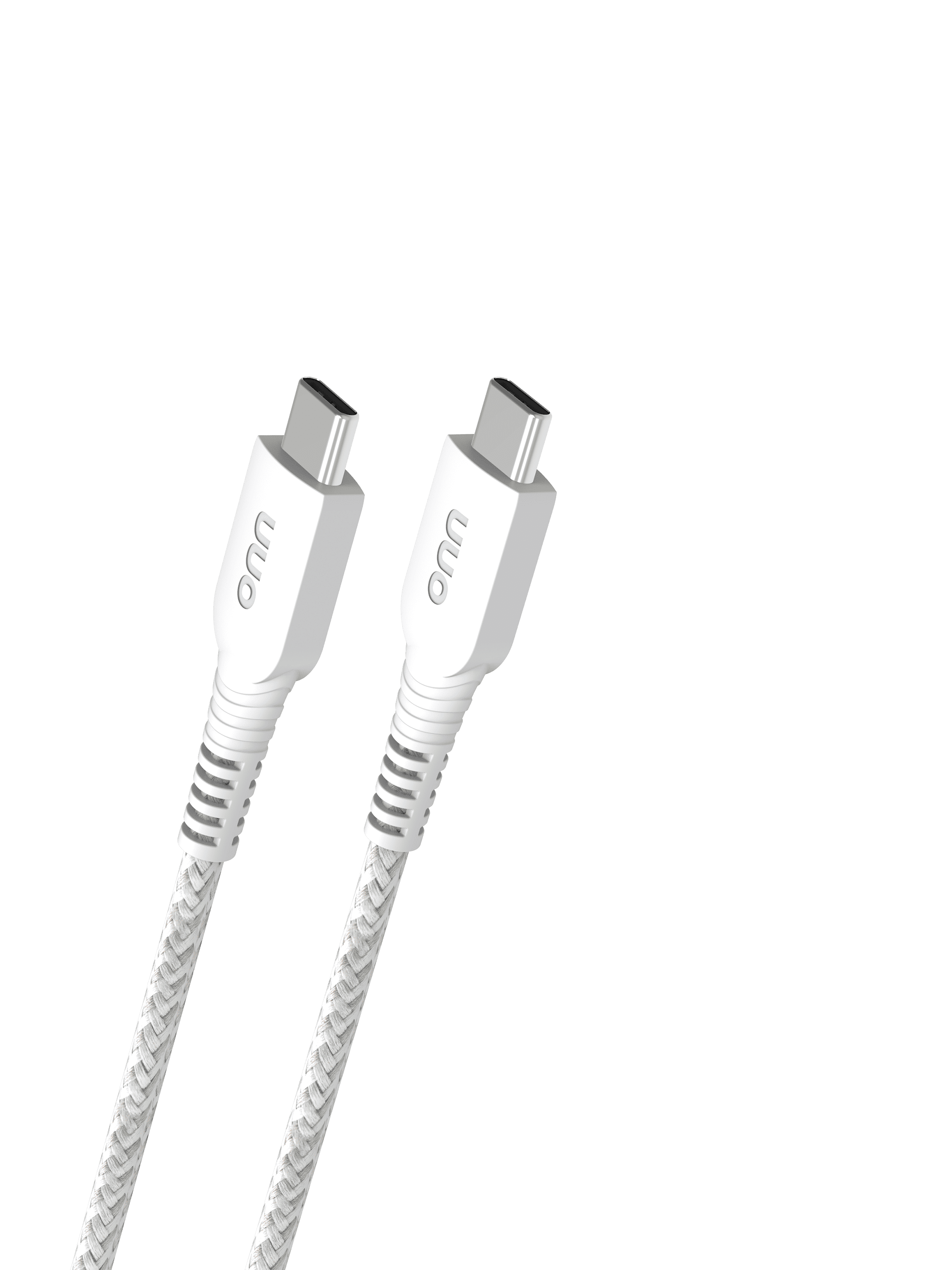 (5 pack) onn 6ft USB-C to USB-C Braided Charging Cable, Fast Charging,USB-IF Certified, White