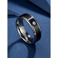 thumbnail image 3 of Devuggo 8MM Black Titanium Cubic Zirconia Ring Band Gifts for Men Sizes 9 to 13, 3 of 4