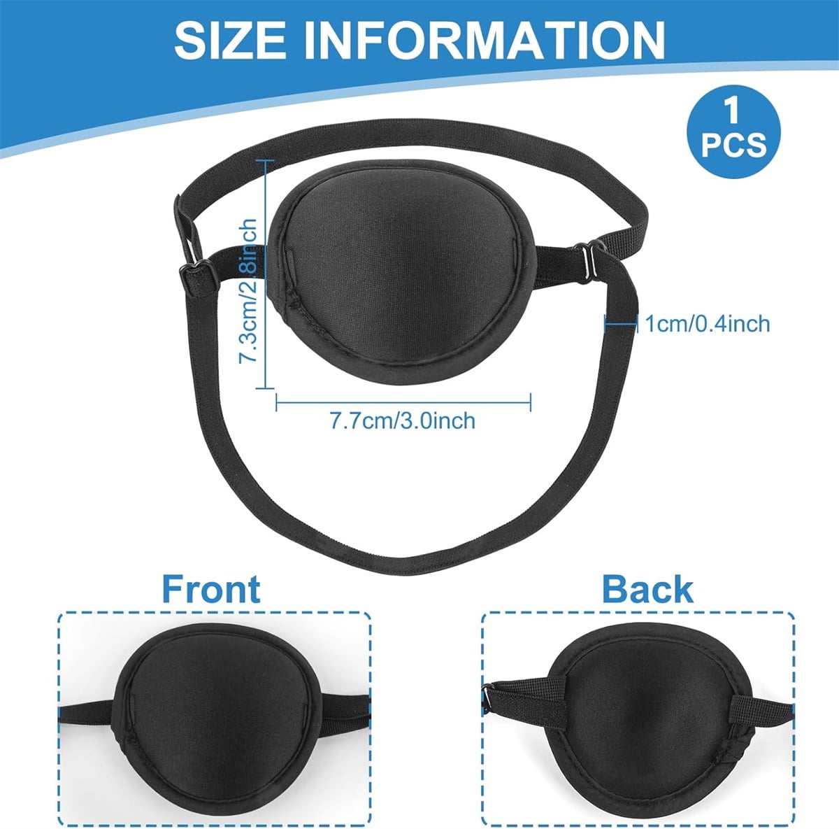 Dog Eye Patch, Premium Dog Single Eyepatch, GIXUSIL Adjustable Soft Cats Eyepatch, Eye Covering for for Small Medium Large Dogs Cats Eye Injuries After Surgery Wounds (Black)