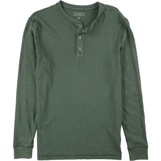 Club Room - Camiseta henley para hombre, color verde, pequeña