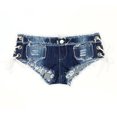 thumbnail image 1 of Minnieouse Pantalones cortos ajustados elásticos para mujer, pantalones vaqueros casuales, Mini pantalones cortos de mezclilla rasgados, cintura Prendas para la parte inferior del cuerpo Azul METRO, 1 of 6