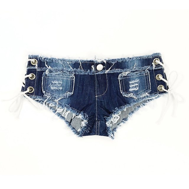 Minnieouse Pantalones cortos ajustados elásticos para mujer, pantalones vaqueros casuales, Mini pantalones cortos de mezclilla rasgados, cintura Prendas para la parte inferior del cuerpo Azul METRO