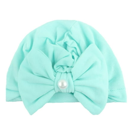 

TOWED22 Baby Hats 0-6 Months Girl Baby Solid Tie Boy Cap Knotted Hat Headwear Bow Hat Baby Care Light Blue
