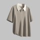 thumbnail image 4 of pstuiky Camisa de manga corta para hombre, Blusa informal de manga corta con cuello vuelto y botones de color liso para hombre ropa de hombre xxxl, 4 of 6