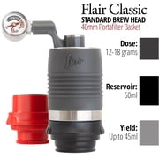Flair Espresso Maker - Classic: All manual lever espresso maker for the home - Pressure gauge and two portafilters included