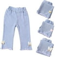 thumbnail image 2 of Esaierr Baby Girls Denim Bell Bottom Jeans Vintage 1-6 Years Toddler Kid Flare Pants Jeans Little Bottoms Leggings Pants, 2 of 9