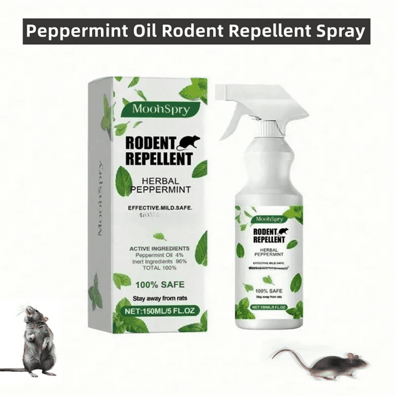 Paddsun Peppermint Oil Rodent Repellent Spray, Mouse Trap Repellent Spray for Rats