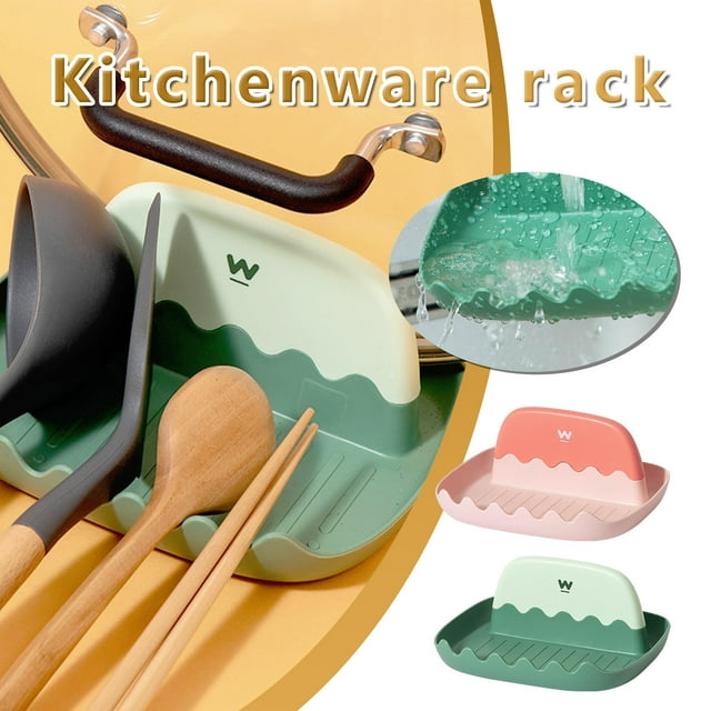 Space-Saving Kitchen Storage Rack for Pot Lids & Cutting Boards - Plastic Organizer for Spices & Utensils