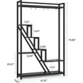 thumbnail image 2 of Tribesigns 70.9" Tall Indoor Plant Stand, 7-Tier Large Plant Shelf with 5 S-Hooks for Indoor, Black, 2 of 5