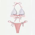 thumbnail image 3 of Conjunto de Bikini pequeño con realce para mujer, traje de baño pequeño con Tanga, Color contrastante, estilo brasileño, 2024, 3 of 5