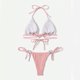 thumbnail image 3 of Conjunto de Bikini pequeño con realce para mujer, traje de baño pequeño con Tanga, Color contrastante, estilo brasileño, 2024, 3 of 5
