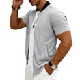thumbnail image 5 of Full Zip T Shirts for Men Short Sleeve Summer Lightweight Cardigans with Pockets Casual Athletic Workout Shirts, M, 5 of 7