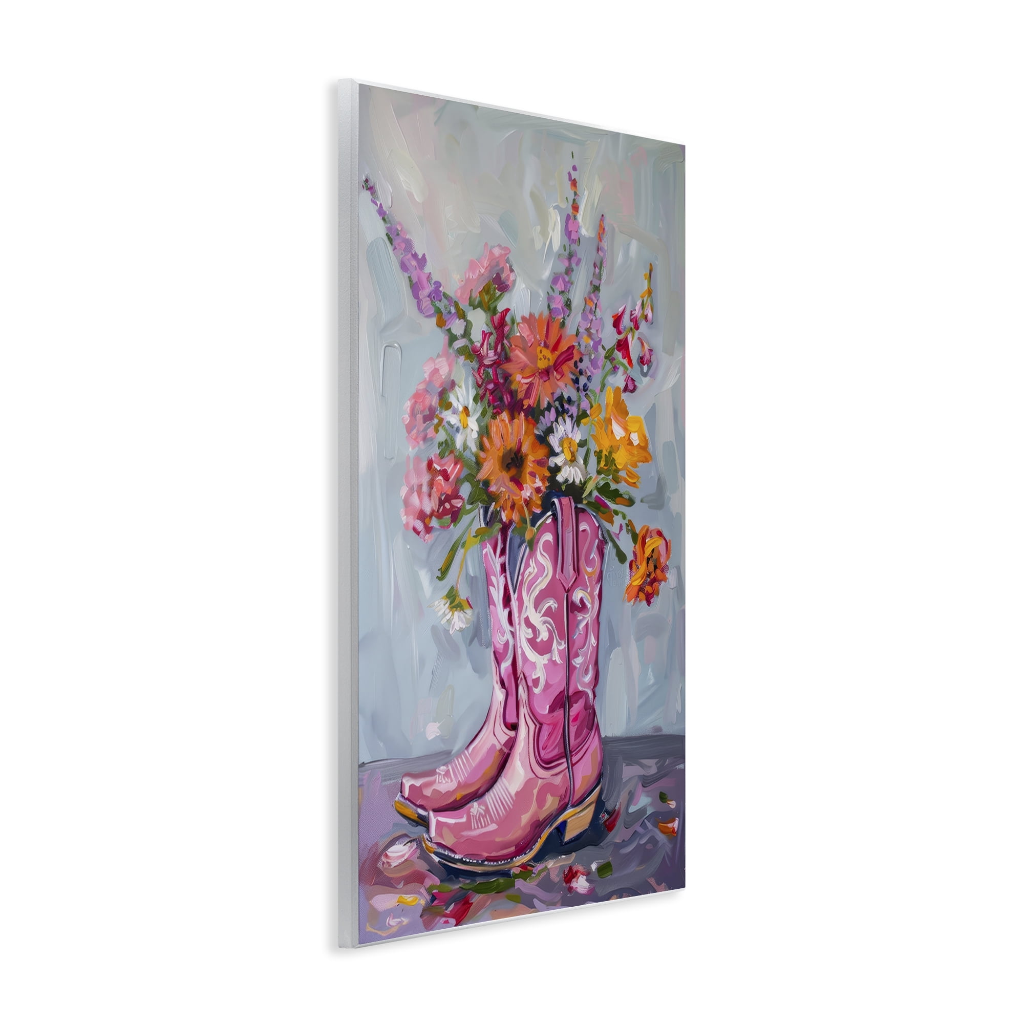 Stupell Industries Floral Cowboy Boots Plants & Flowers Painting Unframed Art Print Wall Art, 10 x 15