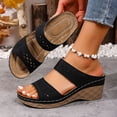 thumbnail image 4 of Rokment Womens Orthopedic Platform Dressy Sandals Comfortable Fashion Casual Leather Arch Support Wedge High Heels Walking Slip on Beach Summer Dress Slides for Woman D Size 7.5, 4 of 7