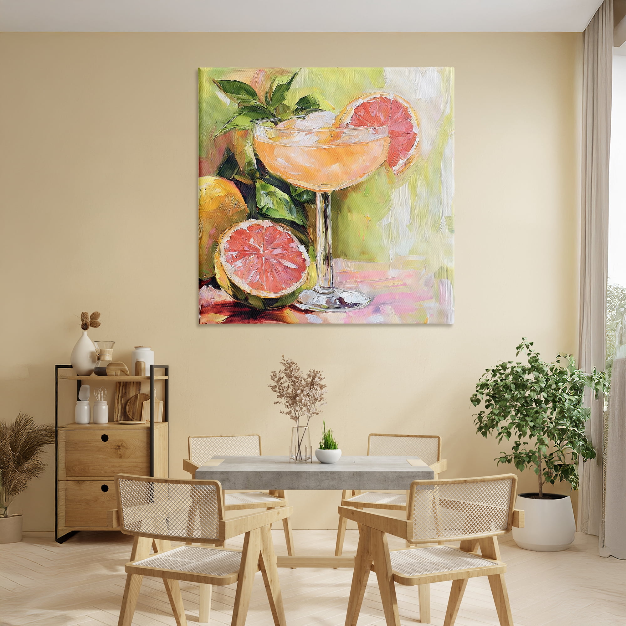 Stupell Industries Grapefruit Summer Cocktail Canvas Wall Art, design by Riley B