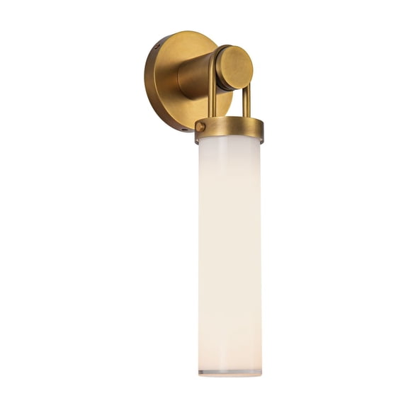 Alora Lighting WV355116VBGO Wynwood 16" Tall Wall Sconce - Vintage Brass / Glossy Opal