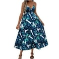 thumbnail image 1 of Vestido sin Mangas para Mujeres con Cuello en V Vestido de Moda Impreso Tropical, Correas Ajustables para Uso Casual Y Diario, 1 of 3