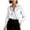 White, variant on Deago Women's Long Sleeve Satin Blouse Twist Front Business Casual Dressy Elegant Shirts Office Work Tops (Blue, S)