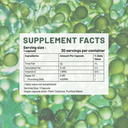 Vegan Omega 3, Alage Oil Supplement, Heart and Brain Health, DHA 60 Servings