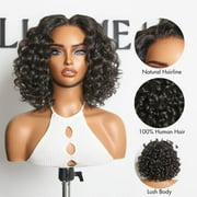 LUVME 12 Lightweight & Voluminous Beach Wave Glueless 13x4 Lace Front Short Wig Pre-Cut Lace for Women