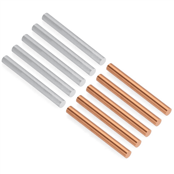 10PCS Pure Copper Zinc Rod,Metal Round Rod with 100 mm Length & 10 mm Diameter for Electroplating,Metal Craft Project