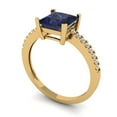 thumbnail image 2 of 1.62 ct Princess Cut Simulated Blue Sapphire Solitaire with Simulated Diamond Accents 18K Yellow Gold Womens Engagement Ring, 2 of 5
