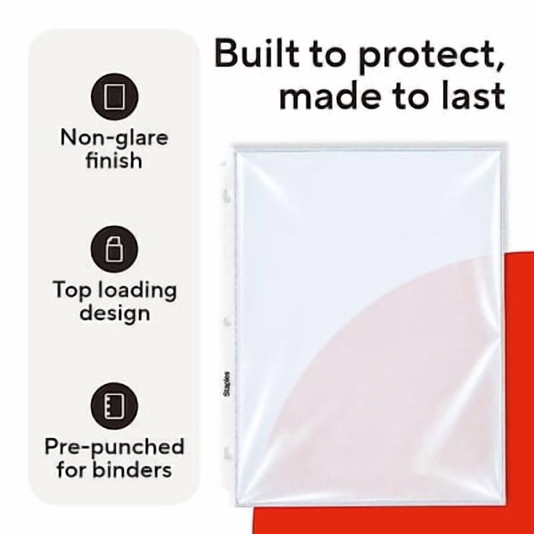 Staples Heavyweight Sheet Protectors, 50 Count photo 3