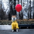 thumbnail image 2 of Dog Raincoat with Reflective Buttons Zipper Rainproof Water Resistant Adjustable Drawstring Detachable Hood, 2 of 4