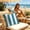 Blue, variant on Outdoor Waterproof Throw Pillow Covers Decorative Striped Cushion Cases Modern Farmhouse Sunbrella Cushion Covers for Patio Furniture Couch Balcony Garden Bench,18x18 inch