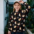 thumbnail image 2 of Uorisanigo Kids Girls Sweatshirt Casual Dog Bone Print Long Sleeve Shirts Tops Oversized Quarter Zip Pullover Sweatshirts Teen Girl School Cropped Pullover Hoodies Fall Fashion, 2 of 7