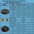 thumbnail image 4 of TWCC 96 pc Flat and Beveled Faucet Washers and Brass Bibb Screws Assortment for Use with Assorted Quick-Opening Style Faucets Stem Worn Out Washer Replacements Black, 4 of 4