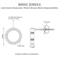 thumbnail image 5 of Rosec Jewels Lab Diamond Circle Earrings for Women - EF-VS Grade Diamond Stud Earrings for Valentines Day Gift, 18K White Gold, 5 of 6