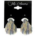 thumbnail image 2 of Glitter Clip-On-Earrings Colorful & Silver-Tone Colored #LQC25, 2 of 2