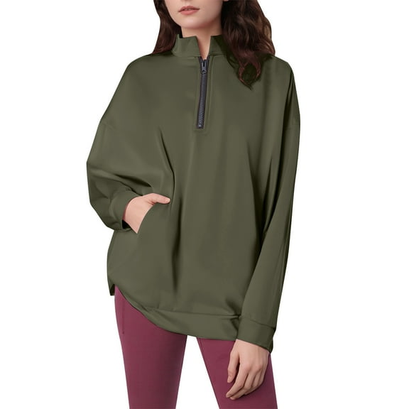 Women Blouses Long Zipper Hoodie Women Funnel Neck Sweatshirt Long Coat Hoodie Womens Athletic Hoodies Pullover Sweatshirt Jackets with Hood Sleeve Pack Big Womens Lady GN1 S
