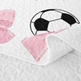 thumbnail image 5 of Erosebridal Soccer Ball Games Quilt Full For Kids,Kawaii Bowknot Bows Full Bedspread Sets For Kids Girls,3pcs, 5 of 7