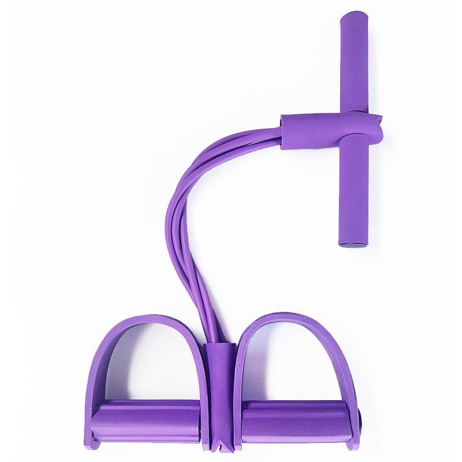 21 Fitness Resistance Bands, 4 Tube Pedal Ankle Puller 2025 Upgrade Stretch Bands for Exercise Sit Up Exercise Equipment AB Training Auxiliary Device Workout Equipment for Women Men, Purple